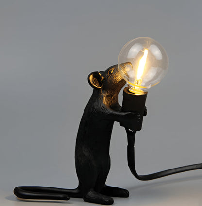 Postmodern Resin Rat Mouse LED Table Lamp – Cute Night Light for Bedroom