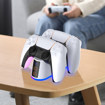 PS5 Slim Controller RGB Charging Base - Seven Color Luminous Dock