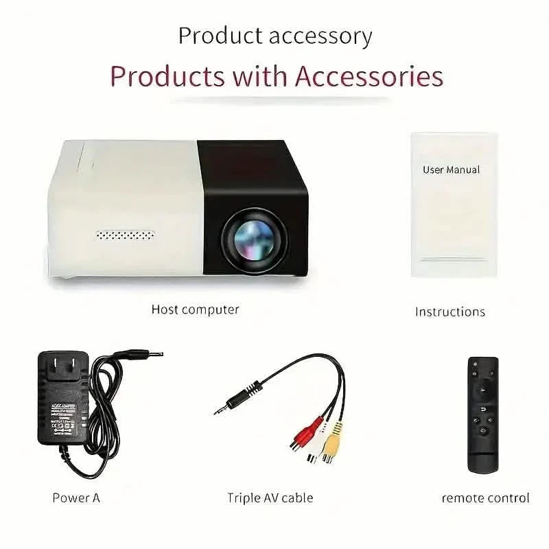 VividView Mini HD Projector - 3000+ Lumens Portable Home Theater