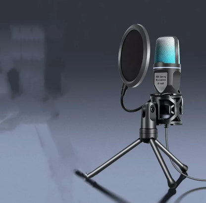 RGB Capacitor Esports Gaming Desktop Microphone - Clear Full Sound