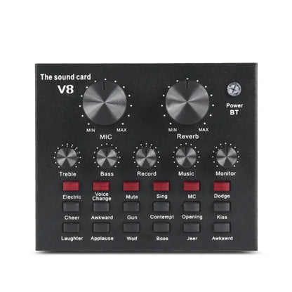 V8 Professional Sound Card – Live Streaming Audio Interface with Voice Changer