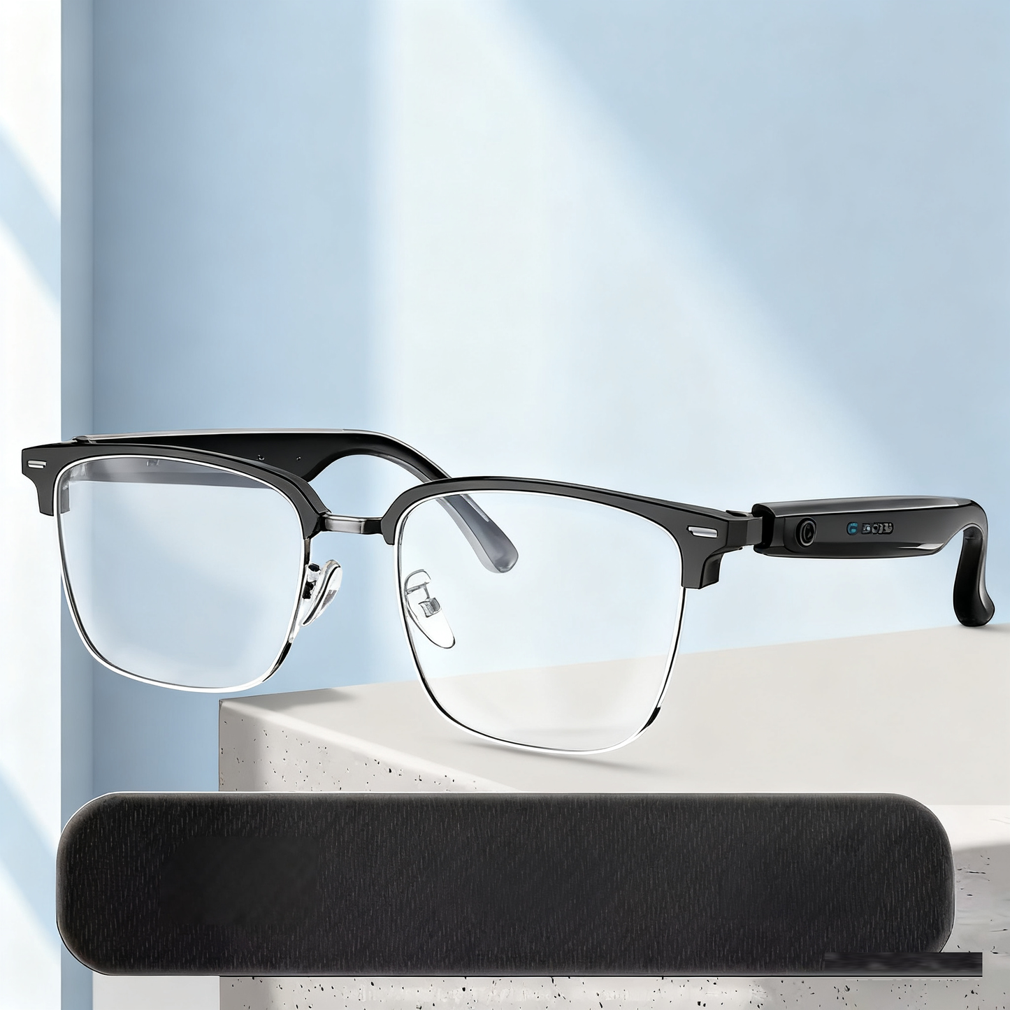 HY-C8 AI Smart Translation Glasses with Bluetooth Earphones