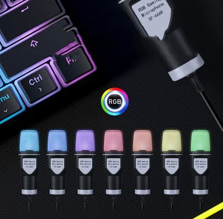 RGB Capacitor Esports Gaming Desktop Microphone - Clear Full Sound