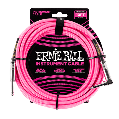 Ernie Ball 10ft Braided Instrument Cable (Straight/Angle)