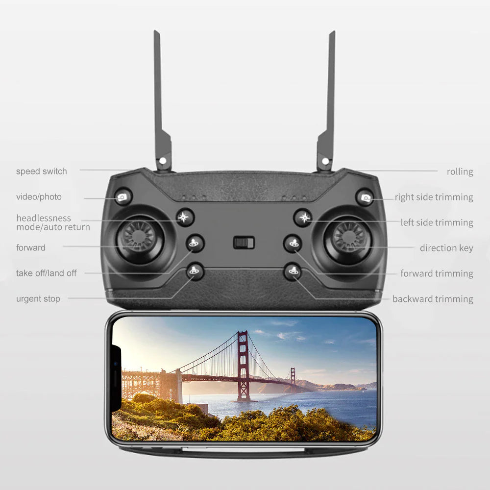 4K HD Dual Camera RC Drone - WiFi FPV Foldable Quadcopter