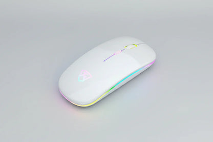 Black RGB Wireless Mouse - USB Rechargeable LED Wireless Gaming Mouse