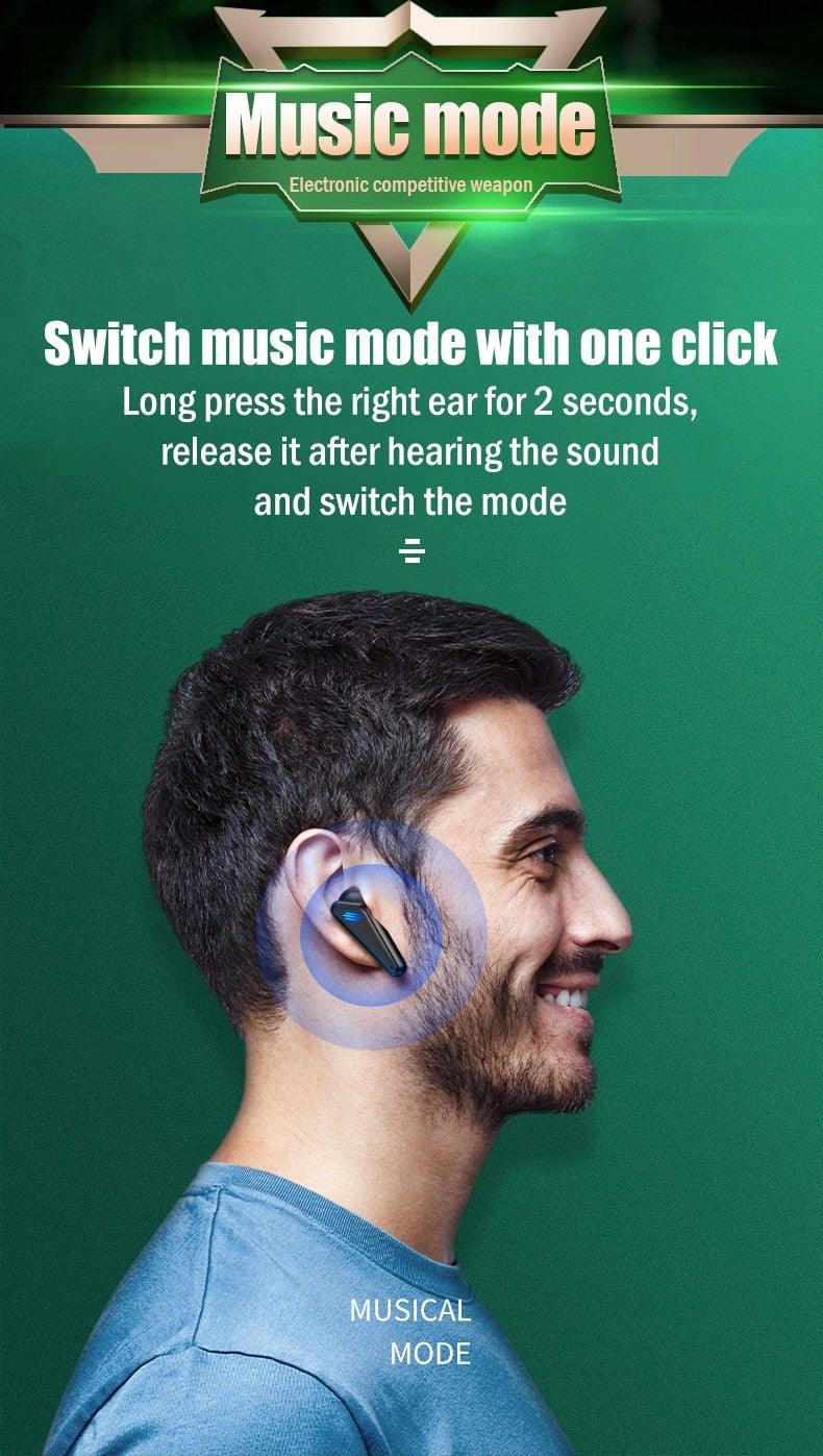 Bluetooth 5.0 Gaming & Workout Earbuds with Mic - Waterproof Wireless Headphones