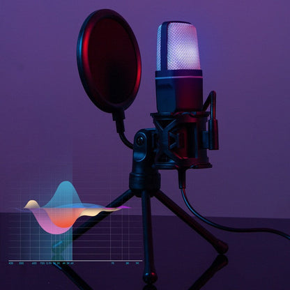 RGB Capacitor Esports Gaming Desktop Microphone - Clear Full Sound