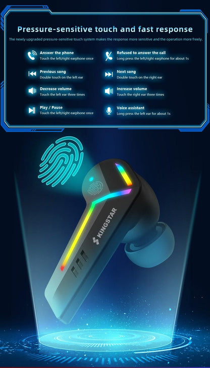 Wireless Gaming Earbuds with Mic – Low Latency Bluetooth Headphones