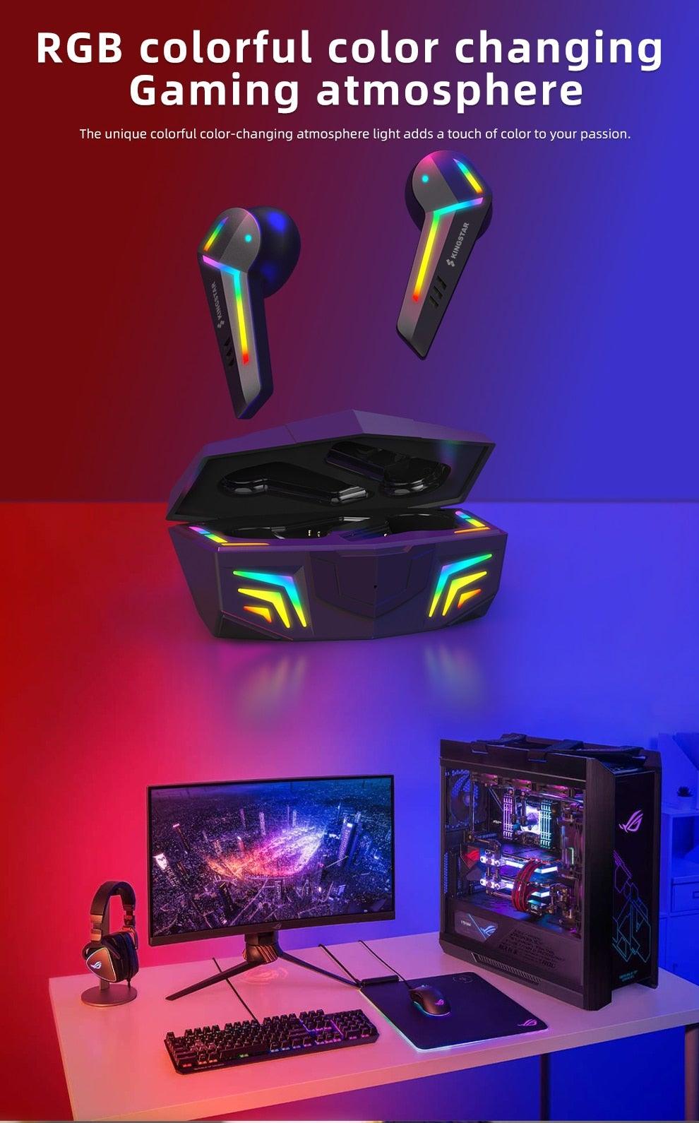 Wireless Gaming Earbuds with Mic – Low Latency Bluetooth Headphones
