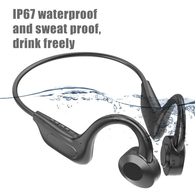 Waterproof Bluetooth Wireless Earbuds - Sport Headset with Mic