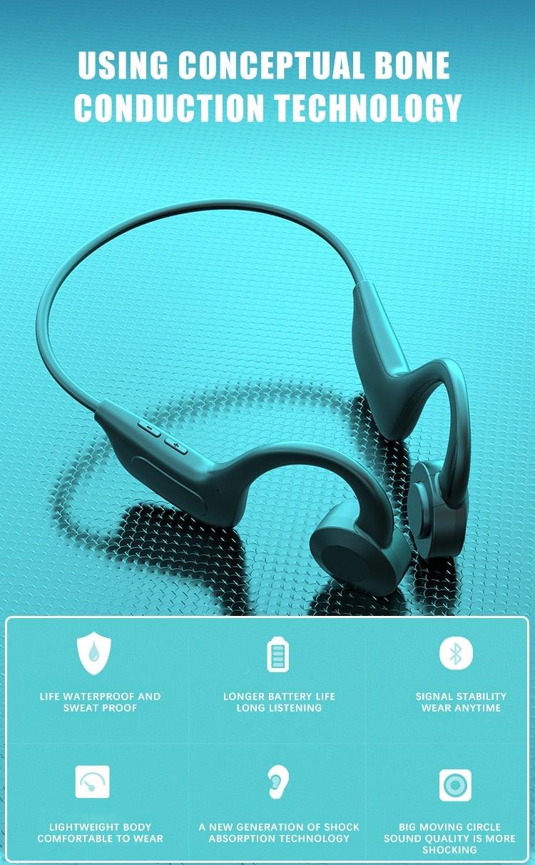 Waterproof Bluetooth Wireless Earbuds - Sport Headset with Mic