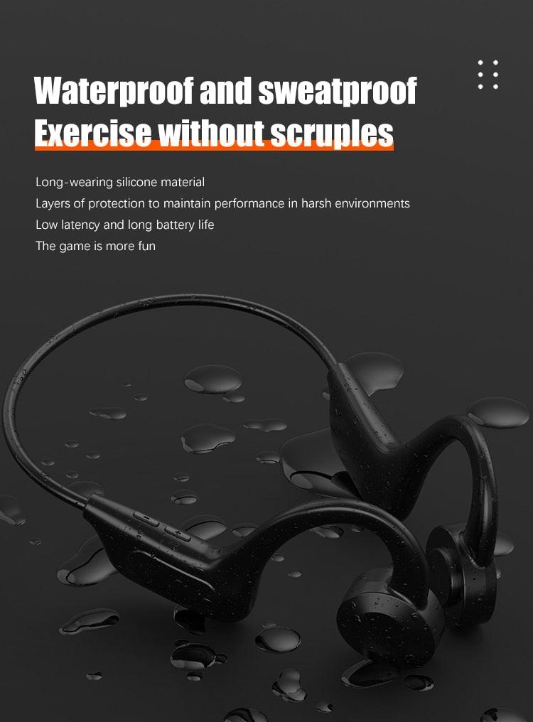 Waterproof Bluetooth Wireless Earbuds - Sport Headset with Mic