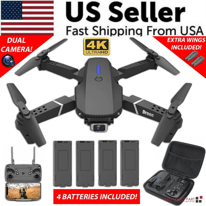 4K HD Dual Camera RC Drone - WiFi FPV Foldable Quadcopter